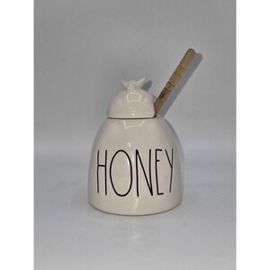 Rae Dunn Artisan Collection By‎ Magenta White Honey Pot With Dipper